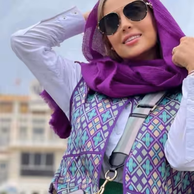 شال پفکی رنگی رنگی 6199