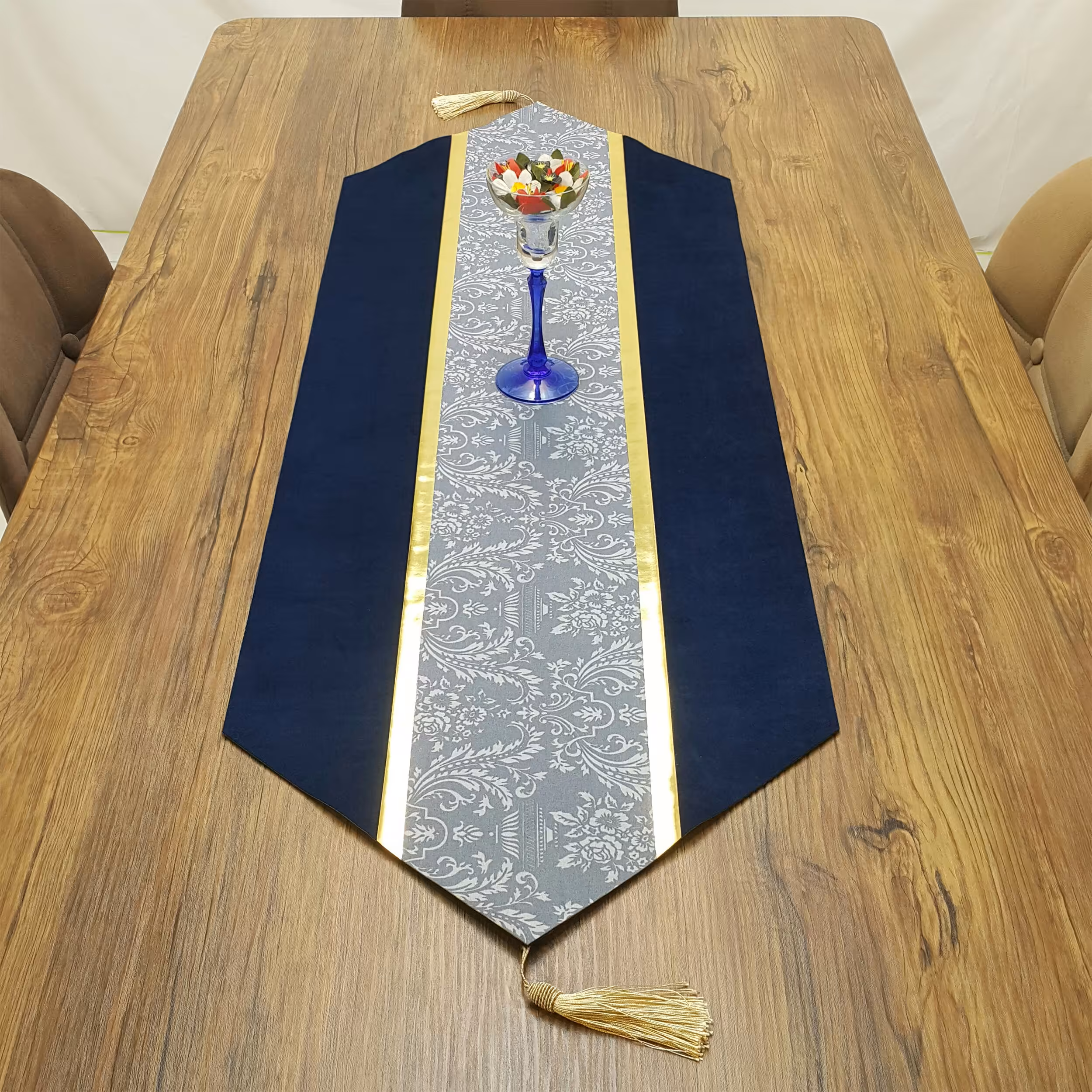 رانر رومیزی مخمل 40 در 130 مناسب میز غذاخوری 8 نفره مدل merli06