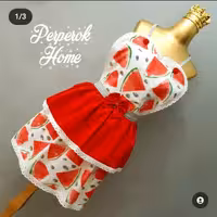 پیشبند آشپزخانه کتان نخ دو دامنه پشت حوله