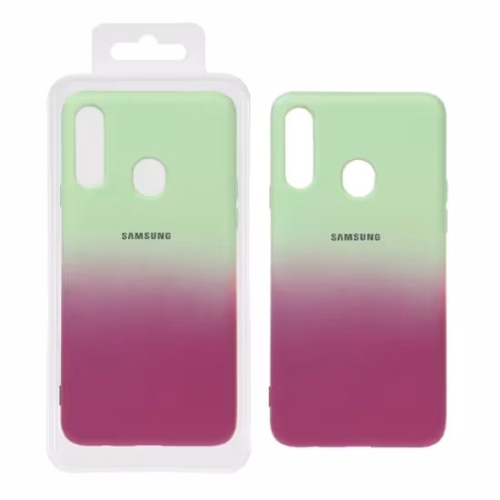 قاب گوشی سیلیکونی دو رنگ محافظ لنزدار برای Samsung A20S