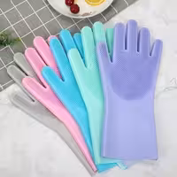 دستکش نظافت مدل سیلیکونی پرزدار اسکاچ دار