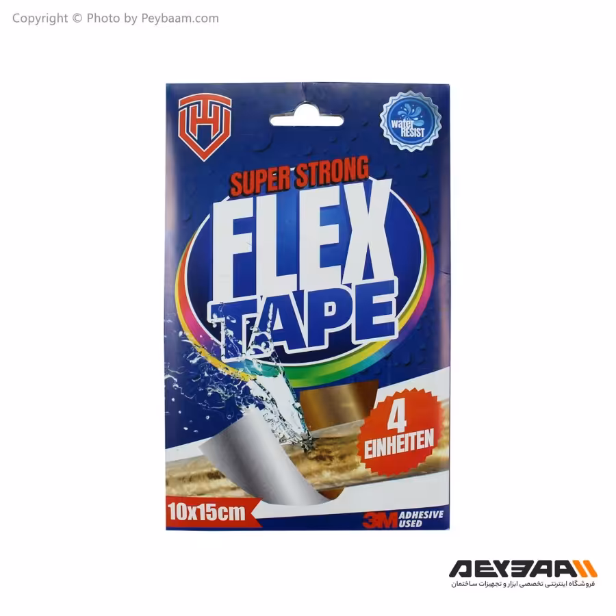 نوار چسب تعمیر و نشتی گیر Flex Tape سایز 10x15 سانتی متر بسته 4 عددی