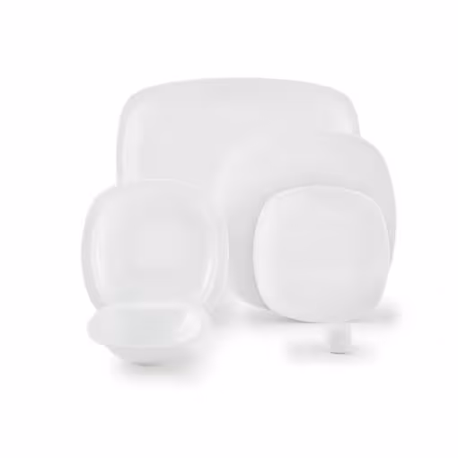 سرویس چینی ساده سفید 6 نفره کواترو چینی زرین 27 پارچه