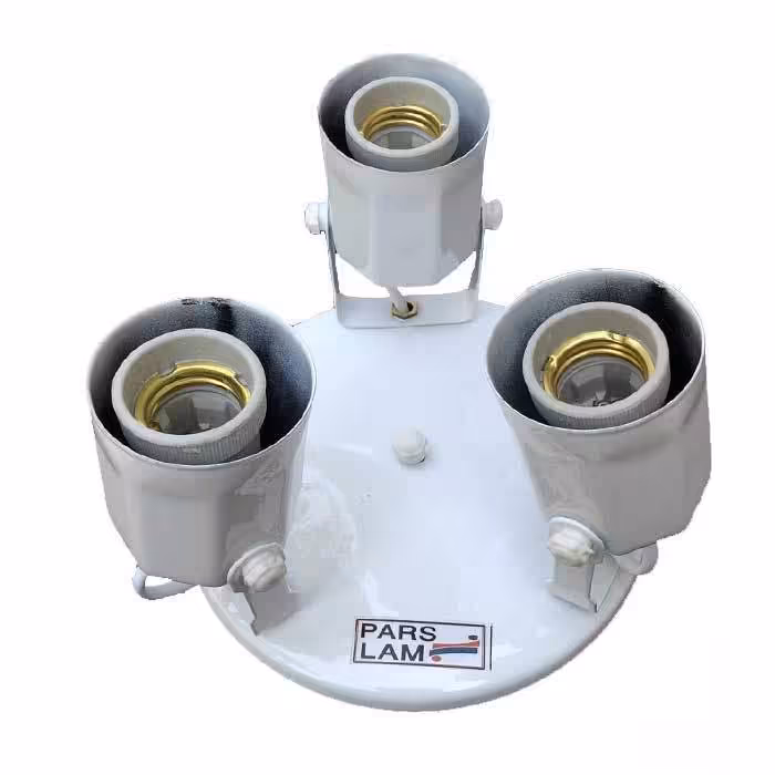 پایه چراغ سقفی فلزی سه شعله با مغزی سرامیک و مس