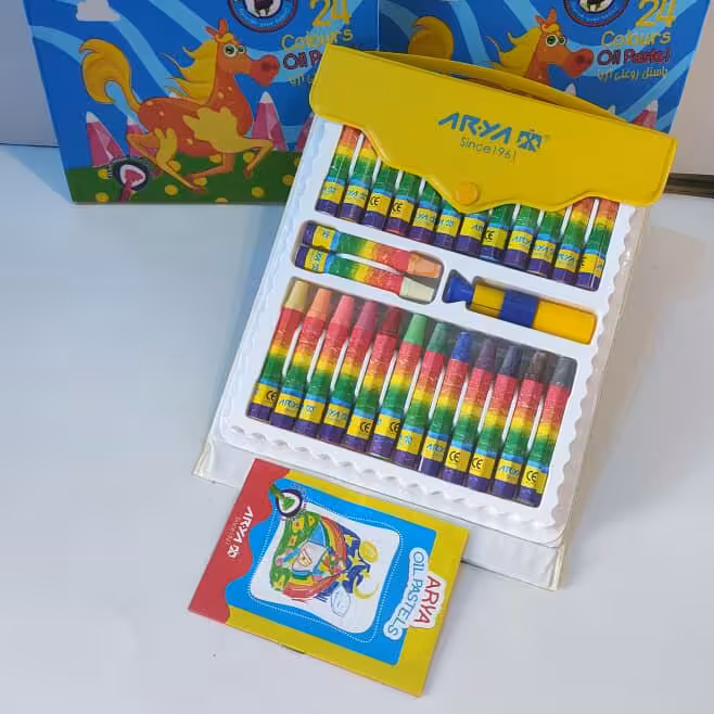 پاستیل روغنی 24+2 رنگ آریا کیف دار