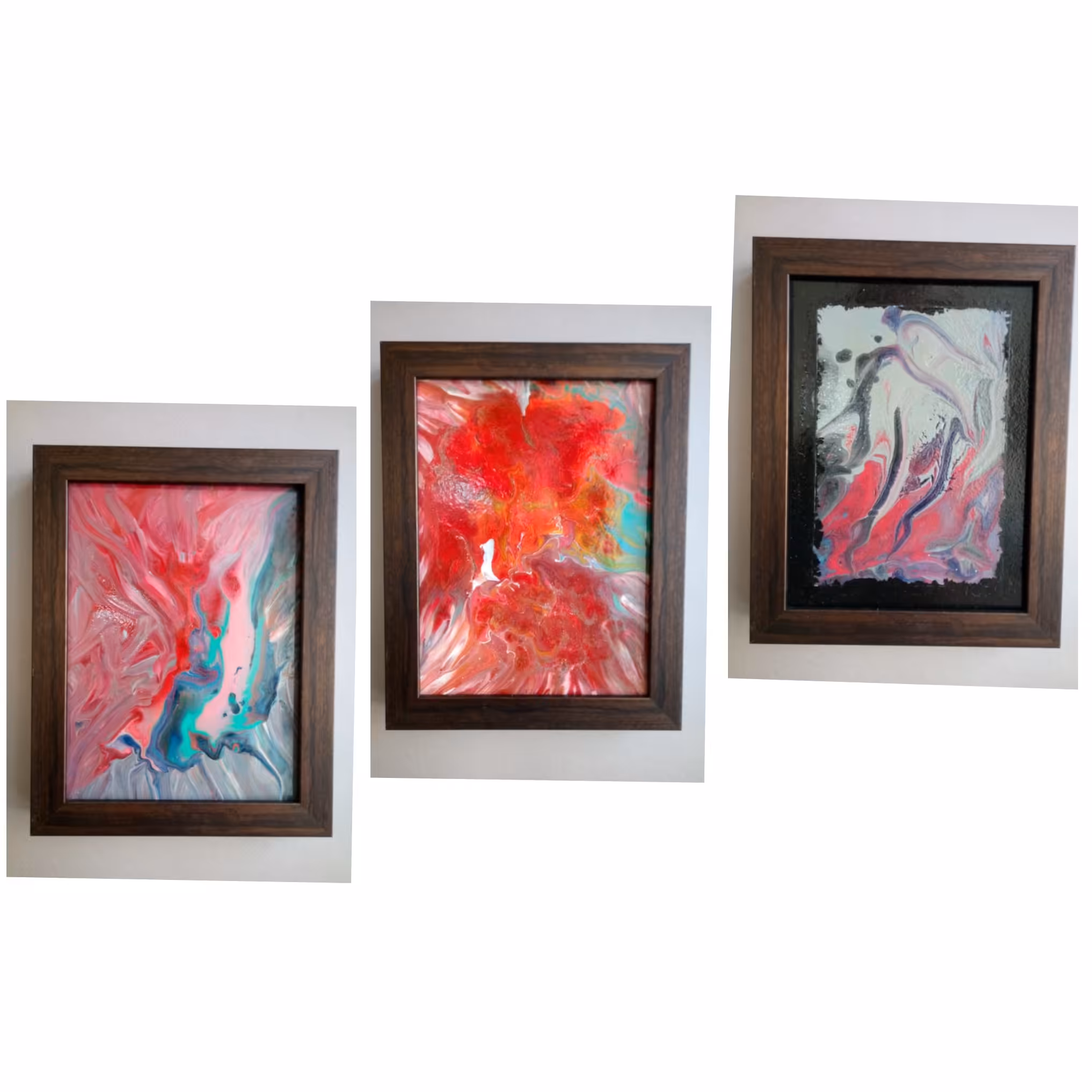 تابو نقاشی ابستره  سه تکه  رنگ اکرلیک