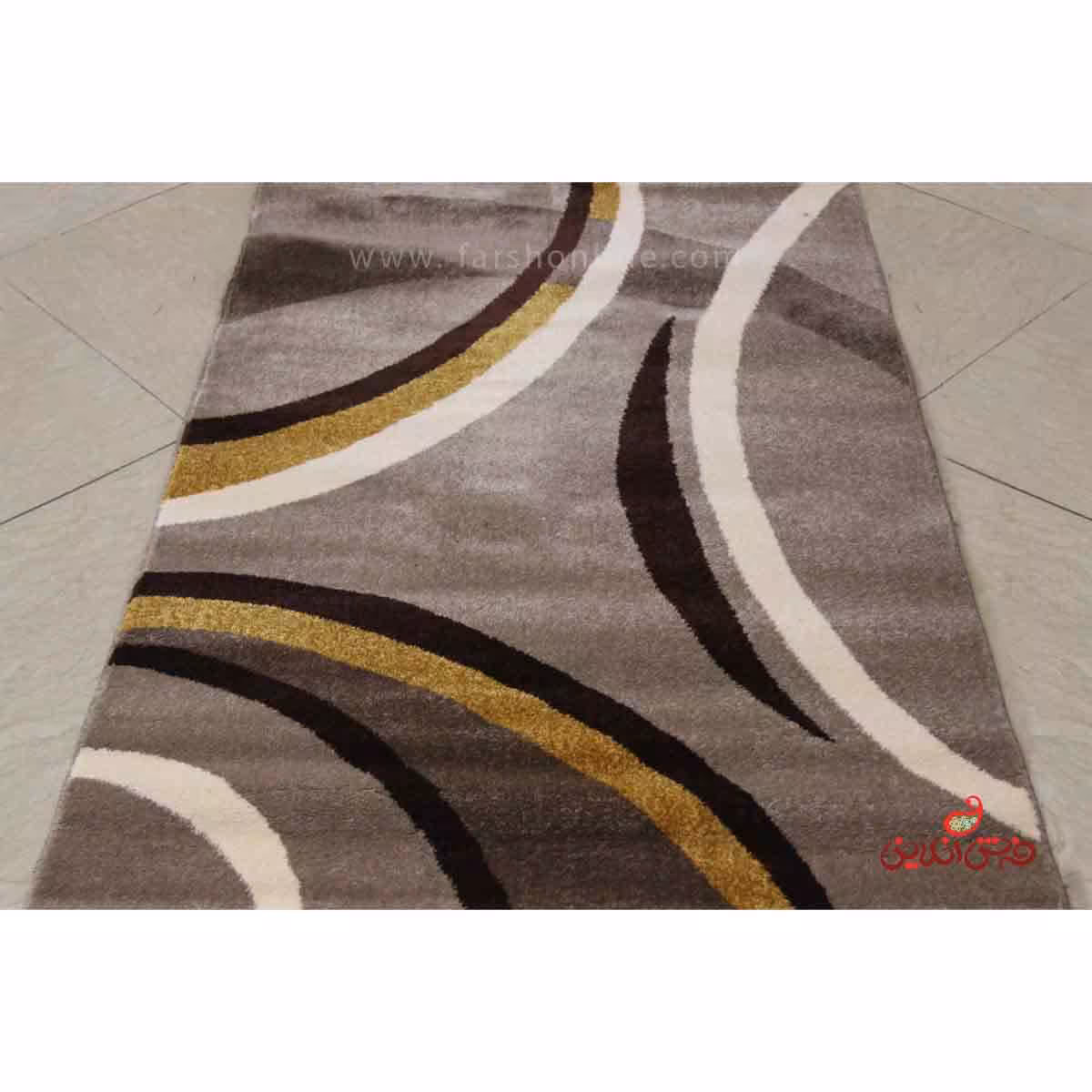 فرش ماشینی ساوین طرح پرهام شکلاتی