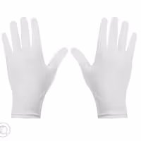 دستکش نخی  سفید و مشکی 