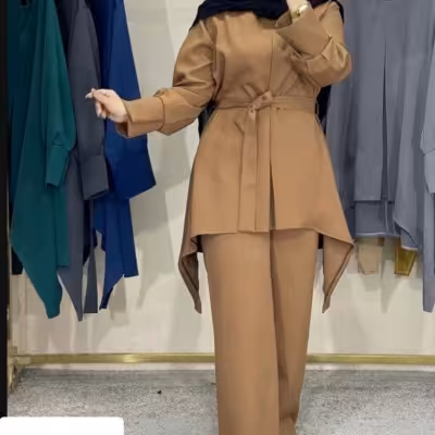 مانتو شلوار زنانه کرپ مدل ست مهناز