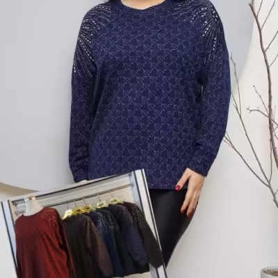 بلوز مخمل طرح دار