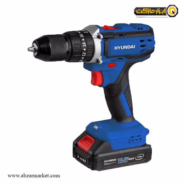 دریل شارژی چکشی هیوندای لیتیوم 16.8 ولت مدل HP-416