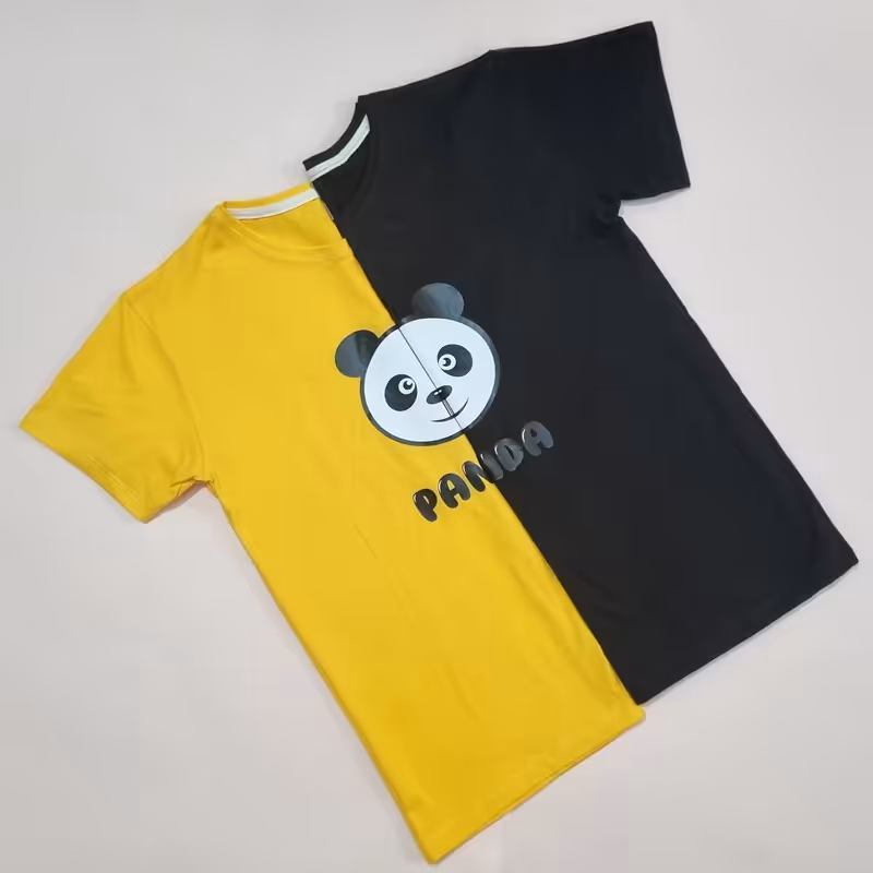 تیشرت طرح پاندا و در 6 رنگ متنوع و جنس نخ پنبه درجه 1