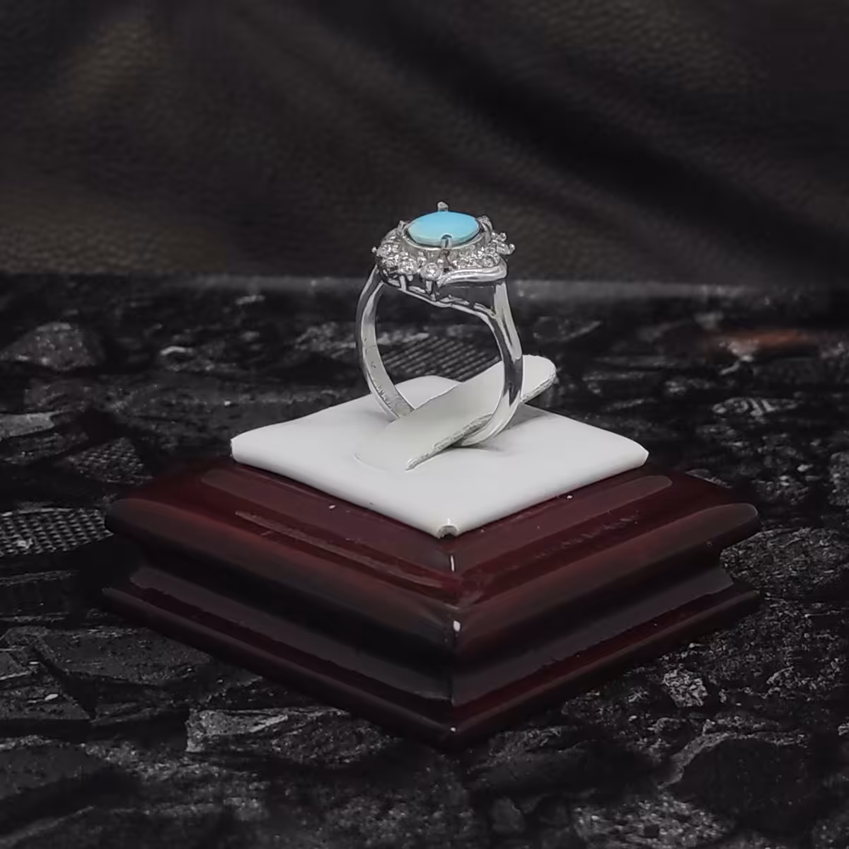 انگشتر نقره زنانه فیروزه نیشابور طبیعی سلین کالا  کد  Mps-12627550