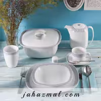 سرویس چینی زرین طرح لورن طلایی 98 پارچه