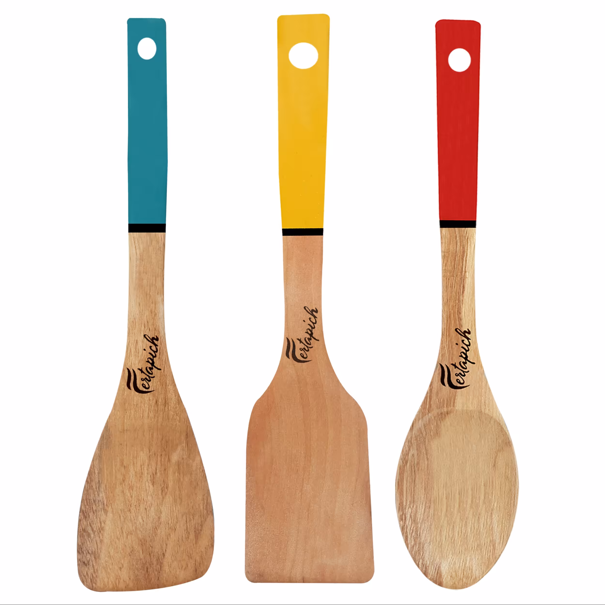 سرویس کفگیر و ملاقه  چوبی 3 پارچه فرتاپیچ کد 12