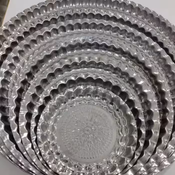 سینی کروم طرح دار ( ست کامل)