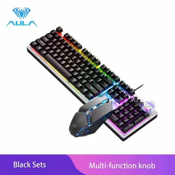 کیبورد مخصوص بازی  ایولا  AULA Wired Mechanical Gaming Keyboard T200[knob]