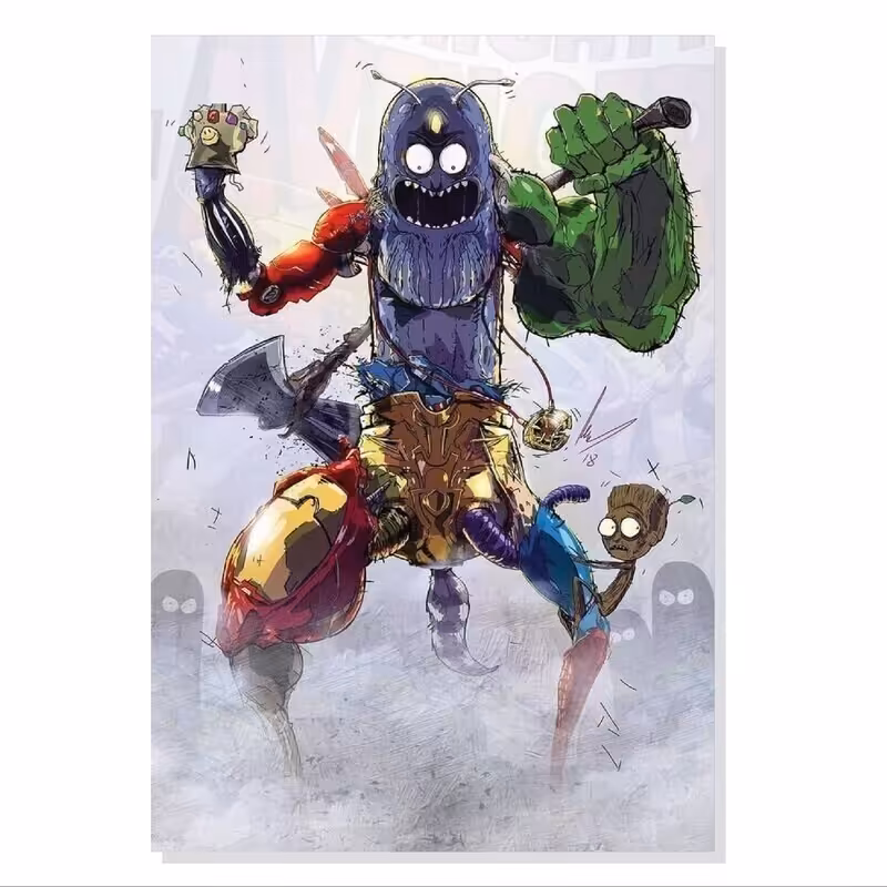 تابلو شاسی طرح انیمیشن سریالی ریک و مورتی ریک خیارشوری تانوس مدل M0240