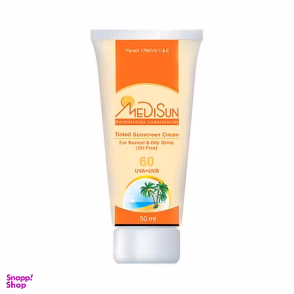 کرم ضد آفتاب رنگی مدیسان (Medisun) با SPF60 مناسب پوست چرب و معمولی حجم 50 میلی‌لیتر