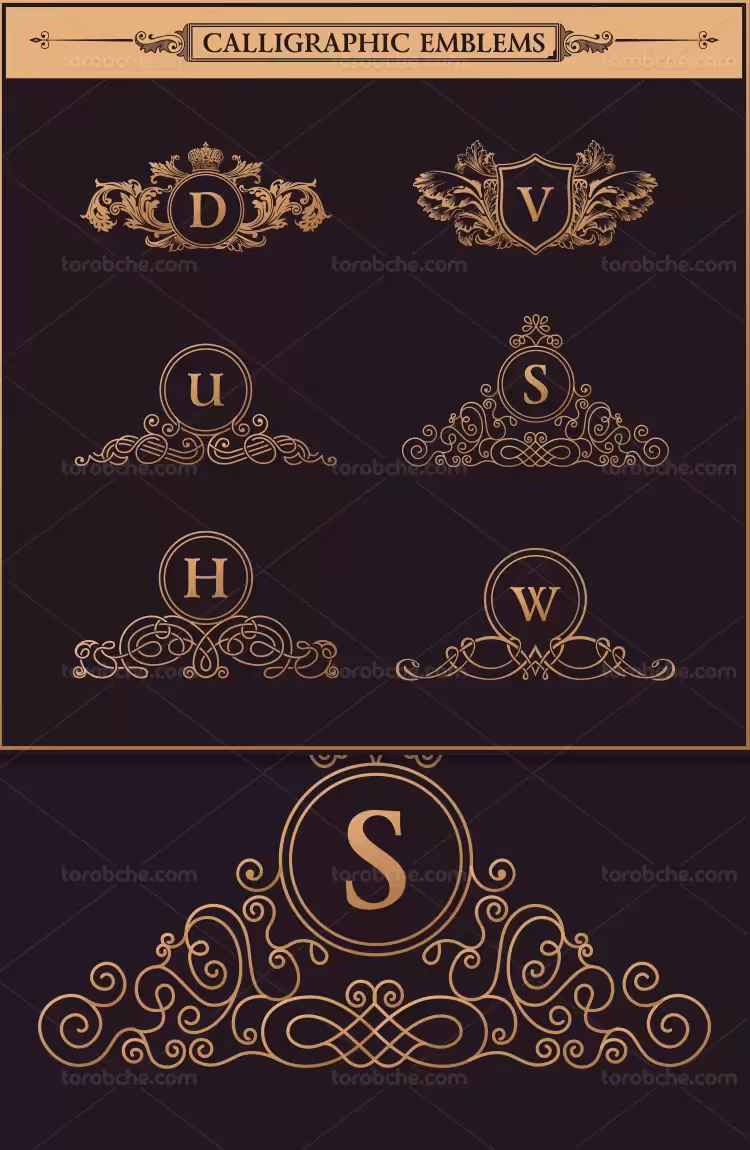 وکتور مونوگرام حروف لاتین | گرافیک با طعم تربچه