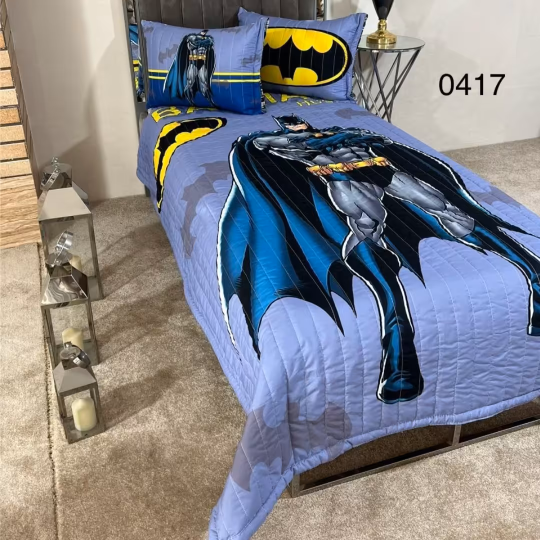 روتختی یک نفره چاپ دیجیتال سه بعدی دورو سه تکه batman(ضمانت پرز ورنگ )