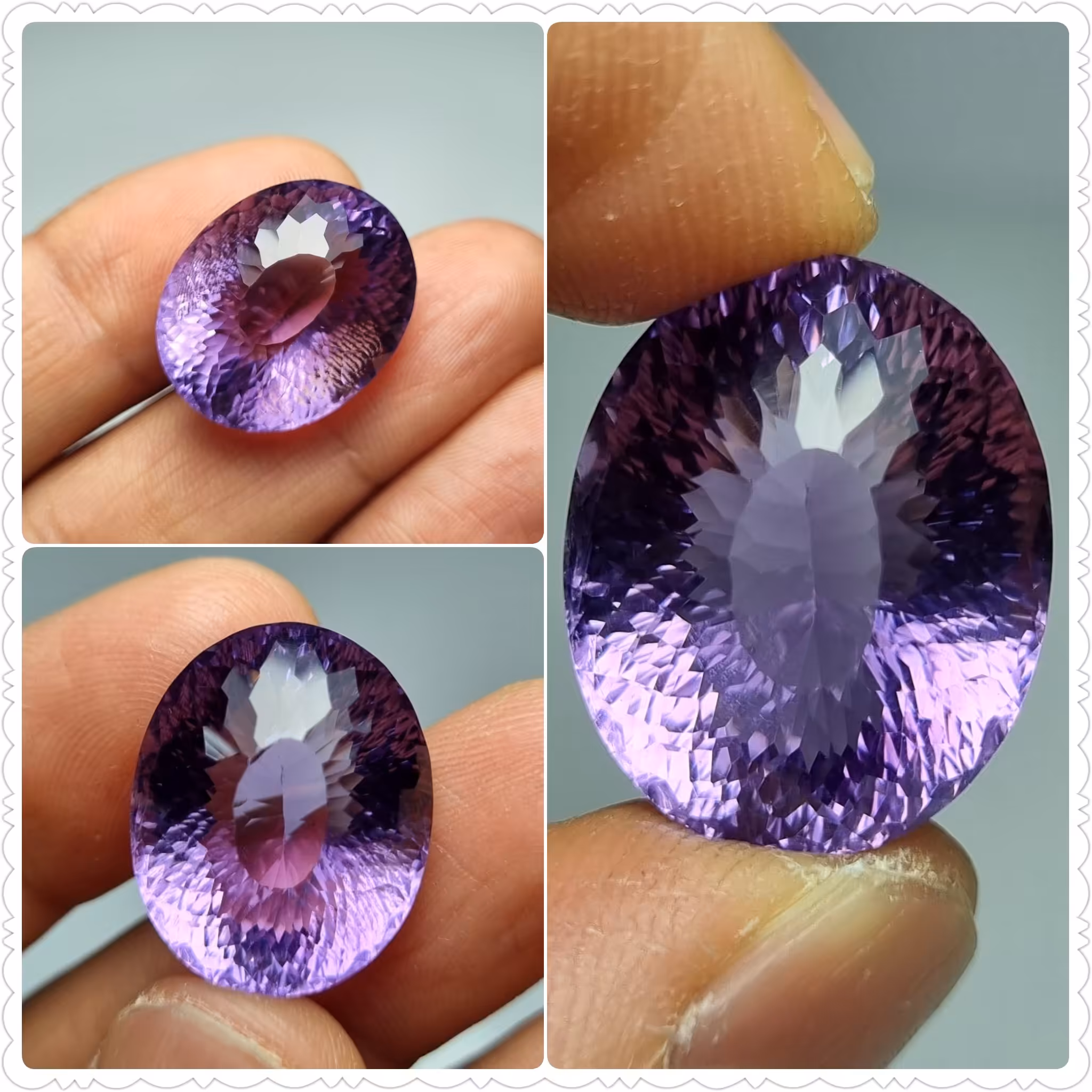 نگین آمتیست اصل با تراش لیزر  