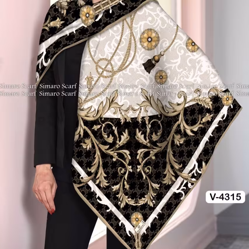 روسری نخی قواره 140 ترکیبی زیبا