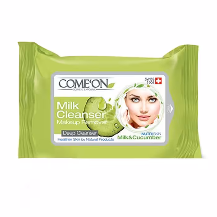 دستمال مرطوب کامان مدل شیرپاکن بسته 20 عددی