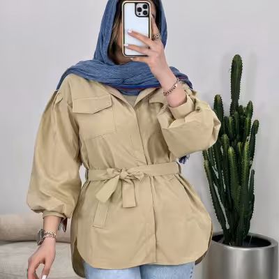 مانتو اسپرت زنانه داکرون مدل عروسکی آستین پفی