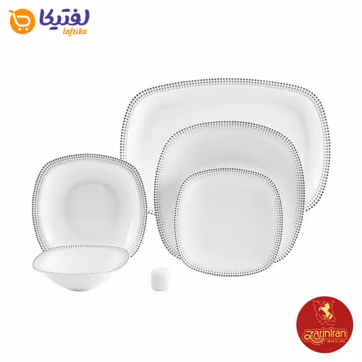 سرویس چینی زرین کواترو طرح مون بلان مشکی 6 نفره 27 پارچه