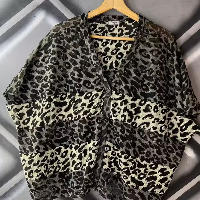  کراپ زنانه کره ای جنس گیپور ریز 