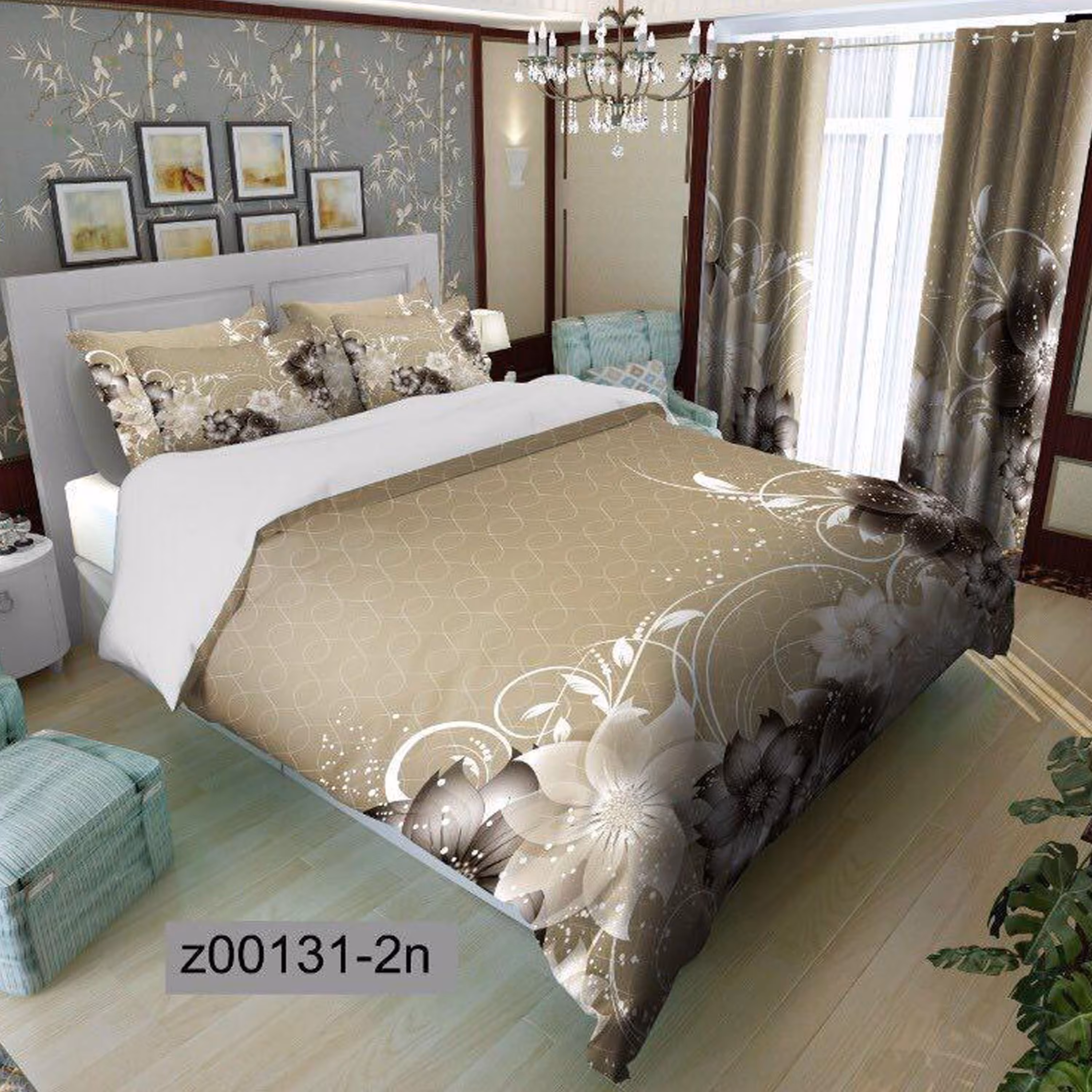سرویس روتختی 2 نفره تنسل چاپی برندترک لند(Turk Land) z 131