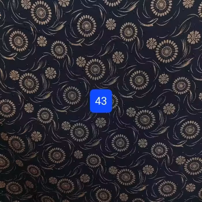 پارچه/چادر نگین دار  گل طلایی (ضخیمه بد نما نیست) چادر مجلسی جدید کد ( 43~7 )