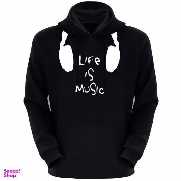 هودی زنانه طرح MUSIK کد S38 رنگ مشکی