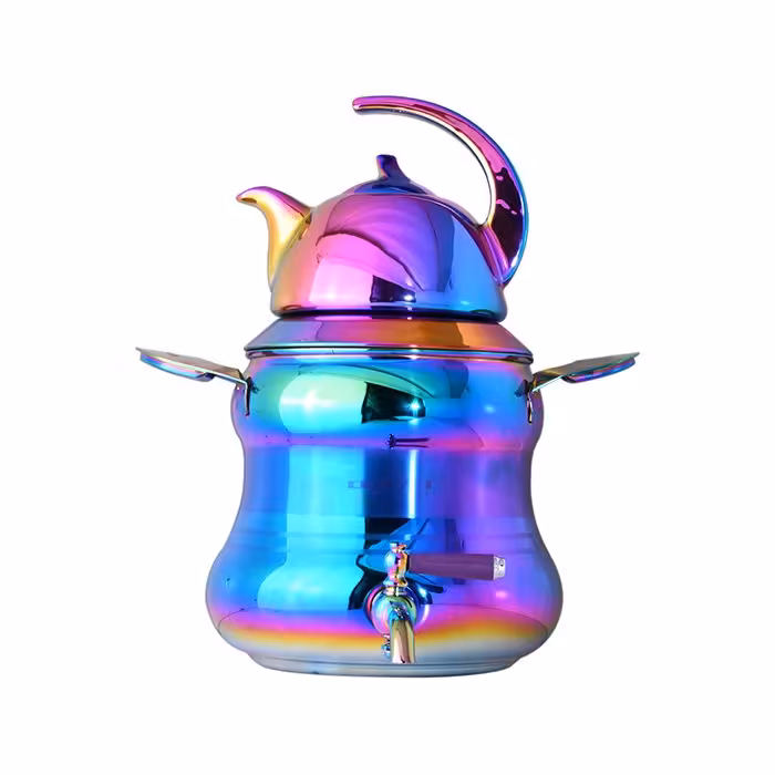 کتری و قوری 7 رنگ کروپ ست مدل پرنس کد 202