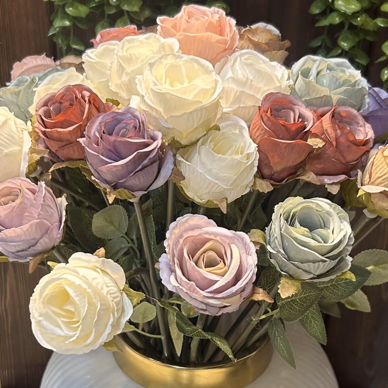 گل مصنوعی وادراتی درجه 1 مدل رز رنگی