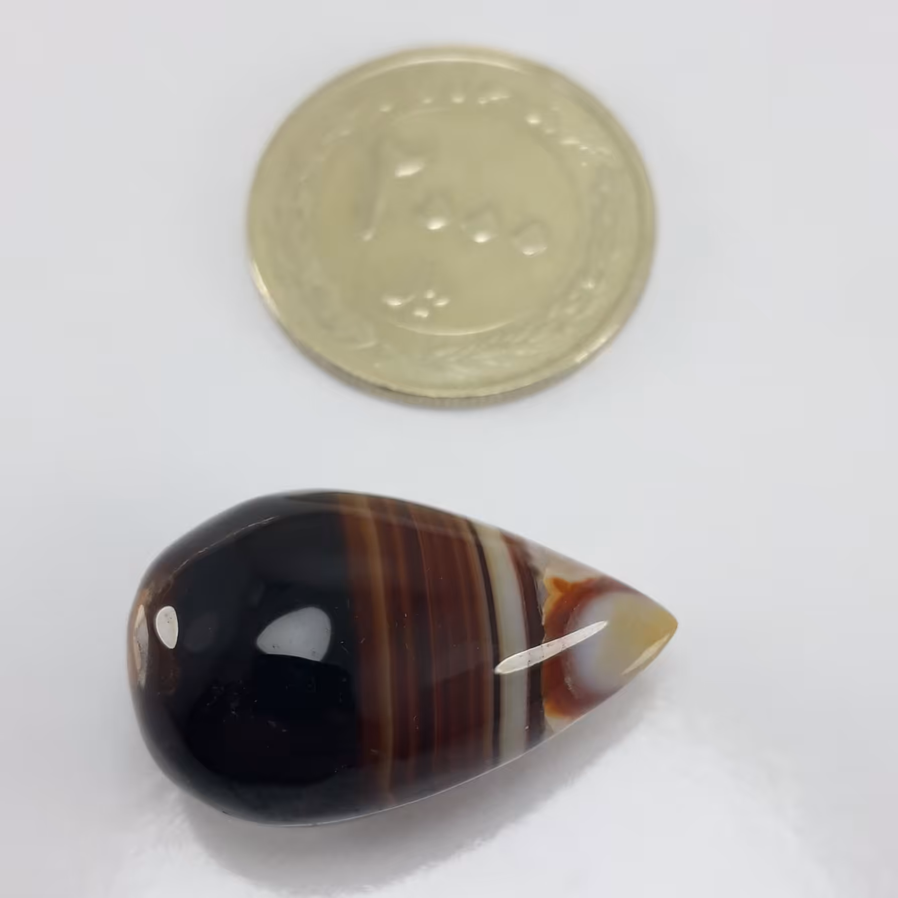 مهره عقیق سلیمانی تراش اشکی 