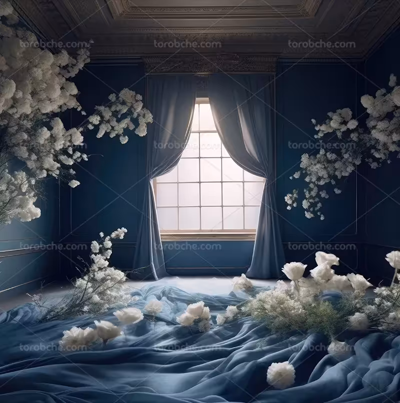 بک دراپ گل های سفید | گرافیک با طعم تربچه