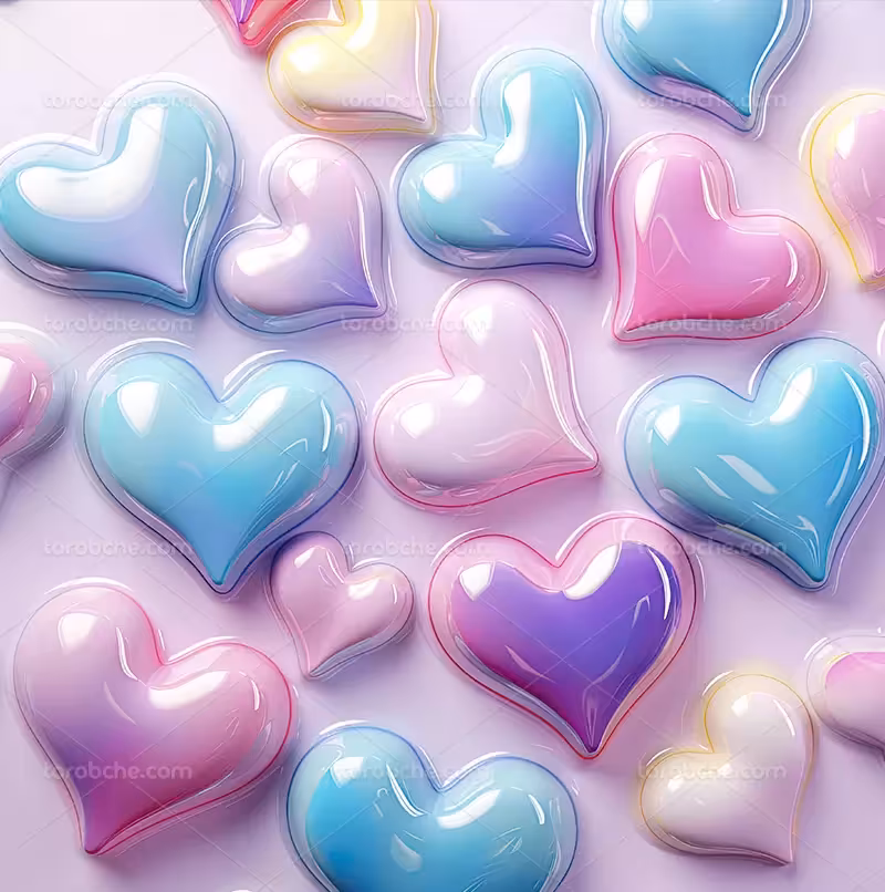 بک گراند رنگی قلب | گرافیک با طعم تربچه