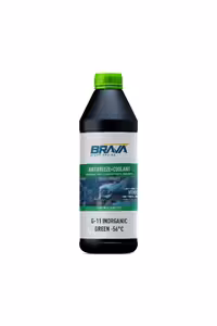 روغن و مکمل موتور سبز G 11 ضد ارگانیک آنتی فریز 56 درجه سانتیگراد Brava