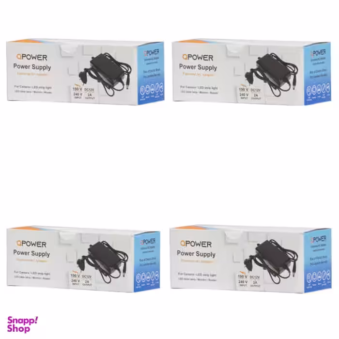 آداپتور 12ولت 2 آمپر کیوپاور مدل ADP24-12 بسته 4عددی