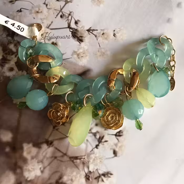 دستبند خاص و ترند کارتیر استیل آبکاری طلا Hulupuart از کشور هلند کد 150