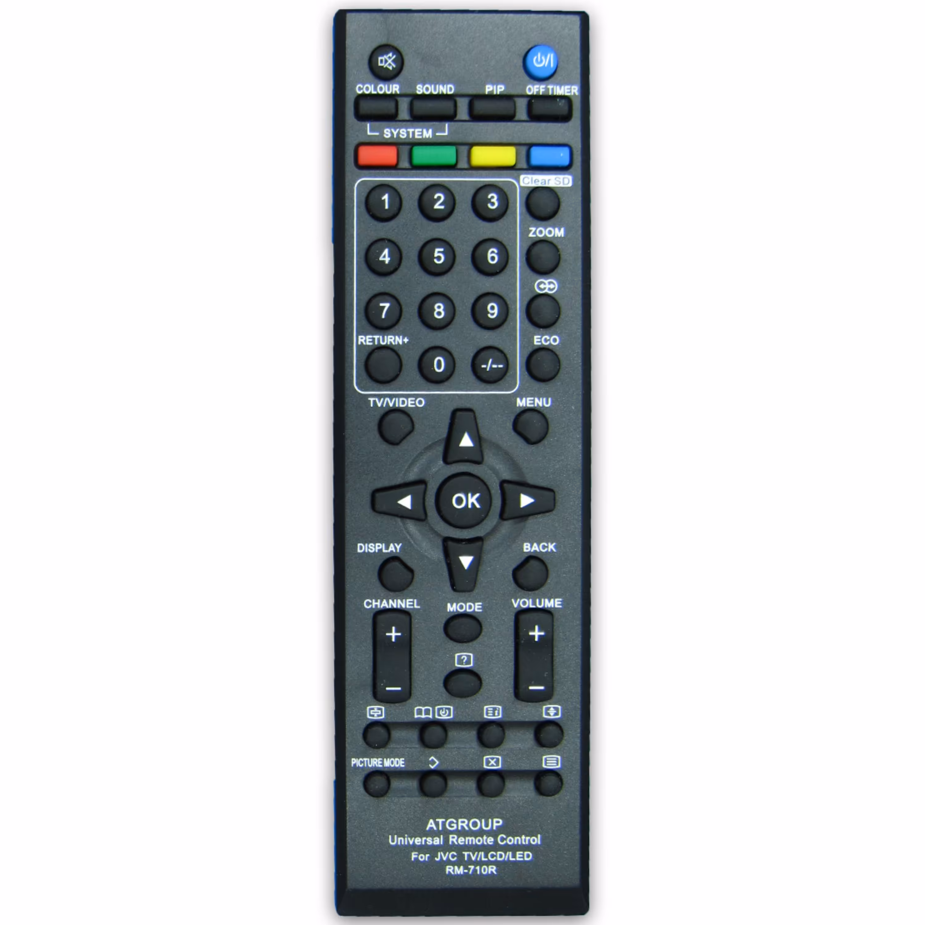 کنترل تلویزیون ال سی دی LCD جی وی سی مدل RM-710 R