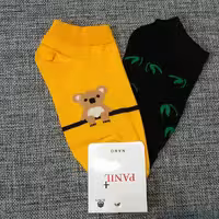 جوراب نخی مچ پایی بادوام و زیبا فری سایز برند پانیل طرح پاندا و بامبو