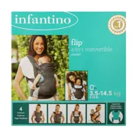 اغوشی نوزاد و کودک اینفنتینو چهار کاره طوسی رنگ اورچینال  مدل فلیپ   infantino  flip 4in1