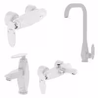 ست 4 تکه شیرآلات کلار مدل برلیان سفید