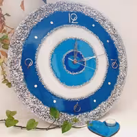 ساعت دیواری رزینی طرح چشمنظر 50سانتی باموتور اصل تایوانی  ارسال رایگان