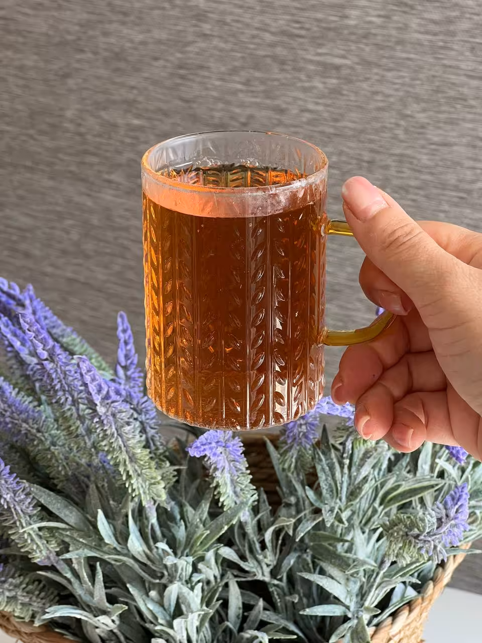 ماگ پیرکس استوانه طرح گندم دسته رنگی