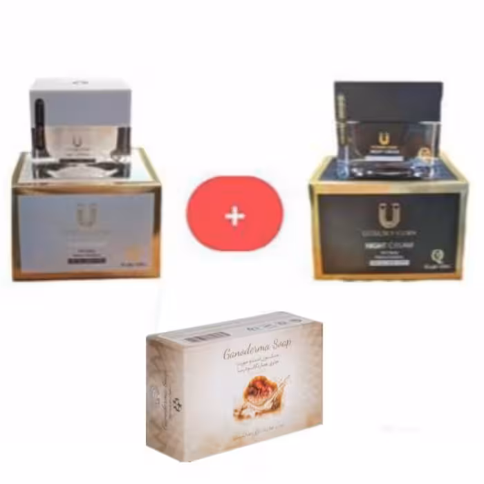 مجموعه صابون گانودرما   کرم جوانسازی پوست روز و شب لاکچری کوین ضد چروک