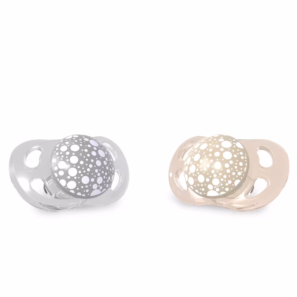 پستانک  6 ماه پاستل بژ و طوسی تویست شیک Twistshake